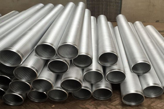 calidad  V Shaped 219mm Wedge Wire Screen Pipe All Welded 304 Stainless Steel Round Tubing fábrica