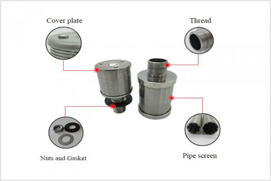 SS304 316l Johnson Vee Wire Screen Water Filter equipa con inyector DN53mm