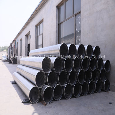 Tubo de pantalla de pozo de agua de 14 pulgadas con alambre de soporte Q25 de 2x3 mm y presión de colapso de 300 PSI