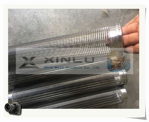 el tubo de la pantalla de alambre de la cuña de 114m m soldó con autógena todo la corrosión anti de la tubería de acero inoxidable 304