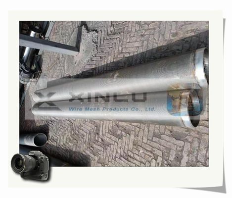 Tubo envuelto alambre trapezoidal SS304 SS316L del filtro para pozos del agua con la junta del hilo
