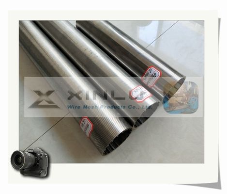 el tubo de la pantalla de alambre de la cuña de 114m m soldó con autógena todo la corrosión anti de la tubería de acero inoxidable 304
