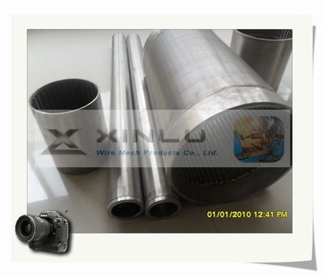 El alambre del tubo del filtro para pozos del agua del filtro envolvió el tubo del tamiz de la forma de V de SS304L