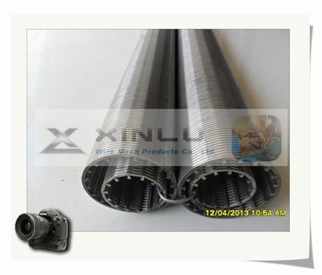 Tubo SS201 de la pantalla de alambre de la cuña del pozo de agua diámetro de 80m m - de 500m m
