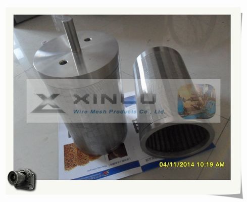 3,3 x el tamiz cilíndrico de acero inoxidable de la ranura del alambre 0.7m m de la cuña de 6.5m m modificó para requisitos particulares