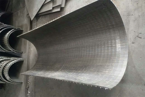 Ranura del alambre 0.6m m de la cuña de la pantalla de la curva del tamiz del filtro del arco para el equipo de las aguas residuales