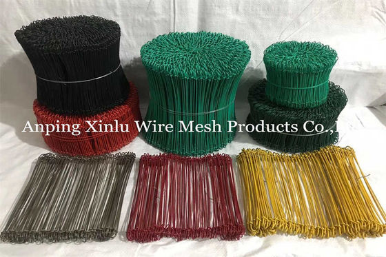 Rojo 2 mm doble bucle de alambre de corbata de PVC recubierto 16 medidor 3 - 12 pulgadas de longitud para la unión