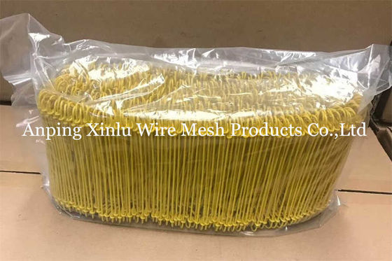 El cable de doble bucle amarillo de plástico 380mpa 16GA SAE1008 con revestimiento en PVC