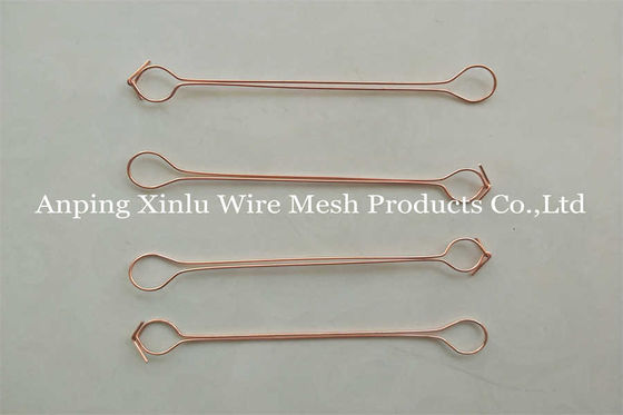 Cables gemelos recubiertos de cobre de doble bucle de alambre de corbata de 1,2 mm de longitud galvanizado de 4 pulgadas