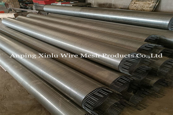 reborde de la conexión de la pantalla del tubo del tamiz del abrigo de 250m m 15 Mesh Stainless Steel Johnson Wire